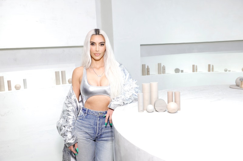 CENTURY CITY, CALIFORNIA - NOVEMBER 16: Kim Kardashian visits the SKKN by KIM holiday pop-up store a...