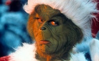 Jim Carrey with arms crossed in a scene from the film 'How The Grinch Stole Christmas', 2000. (Photo...