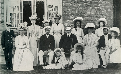 The British and Russian royal families, 1909, (1951). 'An official photograph to mark the visit to t...
