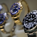 A view of watches by Swiss watchmaker Rolex during the media day of the 42nd edition of the 'Baselwo...