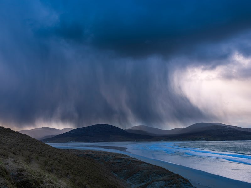 A stunning location with natural elements with a strong incoming storm. Taken on Rubha Romagraich ro...