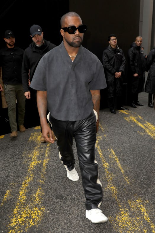 PARIS, FRANCE - MARCH 01: (EDITORIAL USE ONLY) Kanye West attends the Balenciaga show as part of the…
