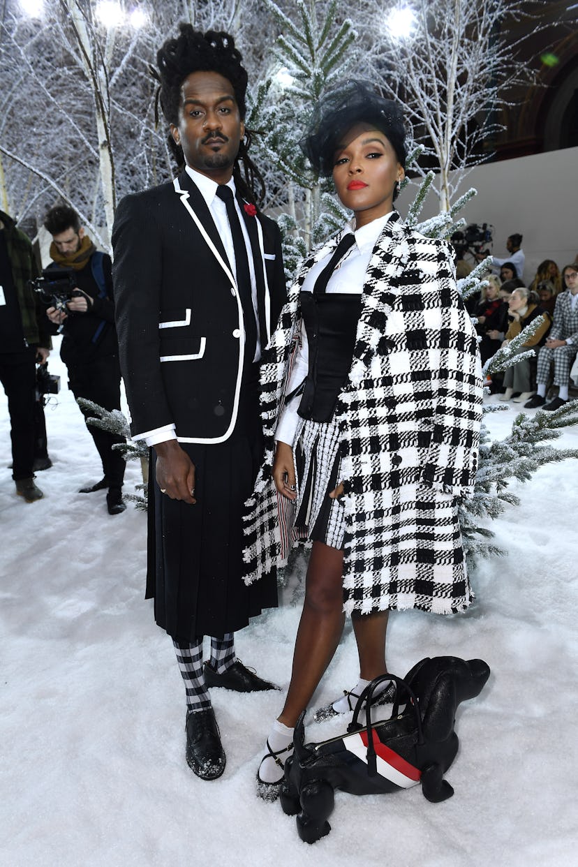 Nate 'Rocket' Wonder and Janelle Monae attend the Thom Browne show as part of the Paris Fashion Week...