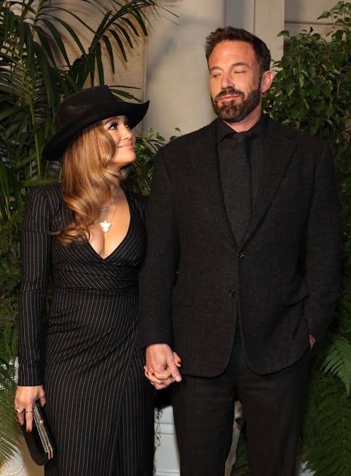 SAN MARINO, CALIFORNIA - OCTOBER 13: (L-R) Jennifer Lopez and Ben Affleck attend the Ralph Lauren SS...