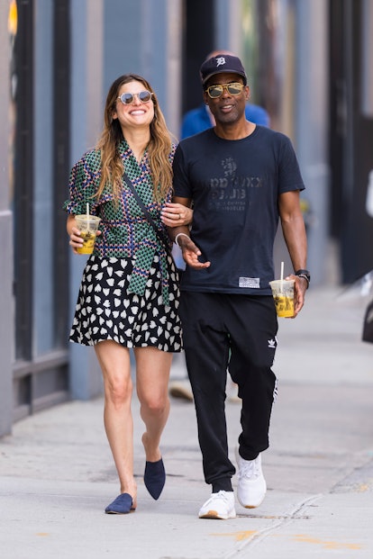 NEW YORK, NEW YORK - JULY 24: Lake Bell (L) and Chris Rock are seen in SoHo on July 24, 2022 in New ...