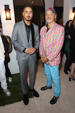 MIAMI BEACH, FLORIDA - NOVEMBER 28: Quincy and Designer,  Christian Louboutin attend as ICA Miami, W...