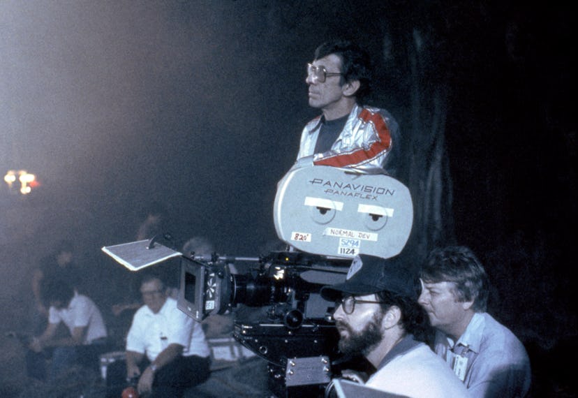 American actor and director Leonard Nimoy on the set of his movie Star Trek IV: The Voyage Home. (Ph...