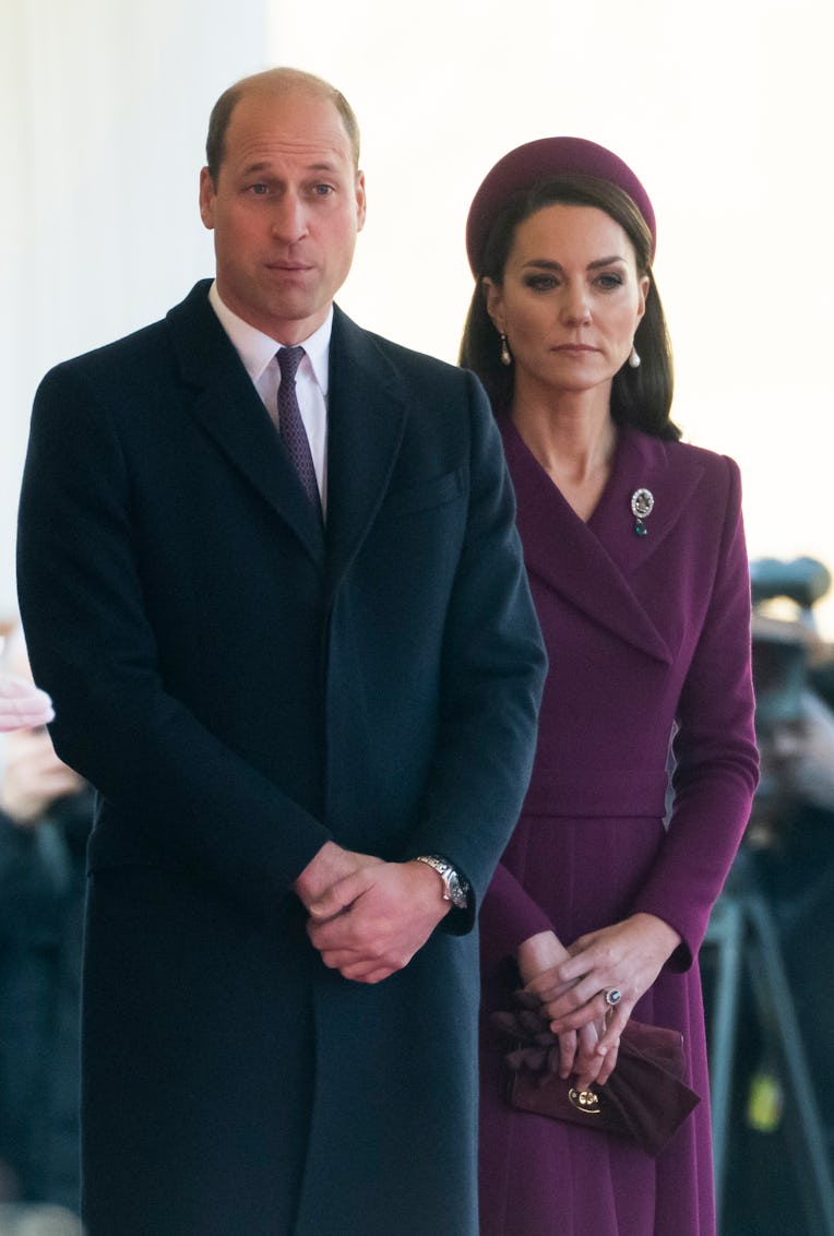 LONDON, ENGLAND - NOVEMBER 22: Prince William, Prince of Wales and Catherine, Princess of Wales duri...