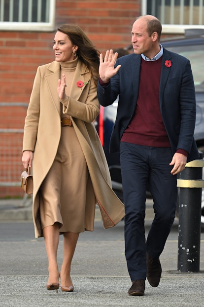 Kate Middleton wearing a camel outfit in Scarborough.