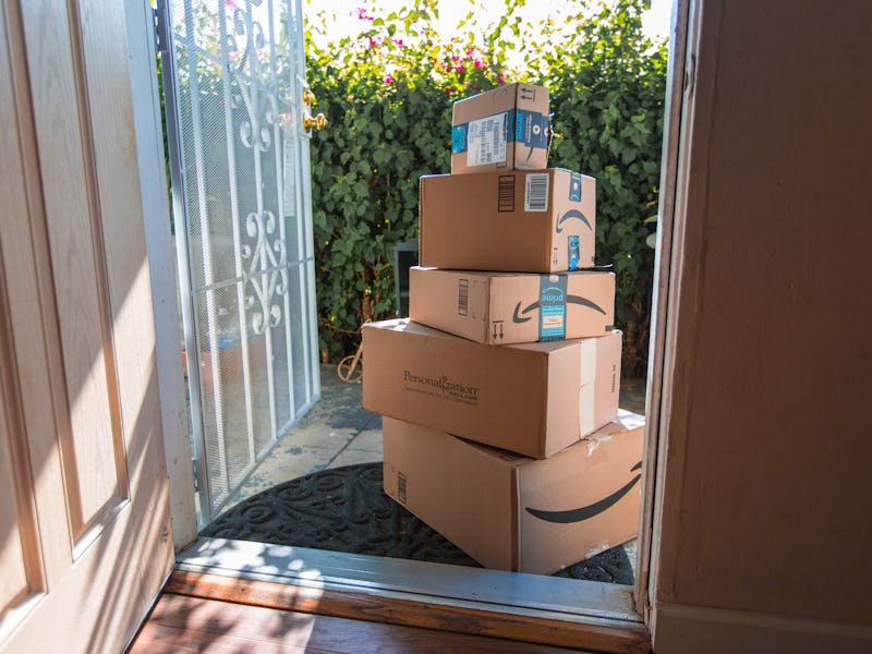 Los Angeles CA, November 11/22/2017: Image of an Amazon packages. Amazon is an online company and is...