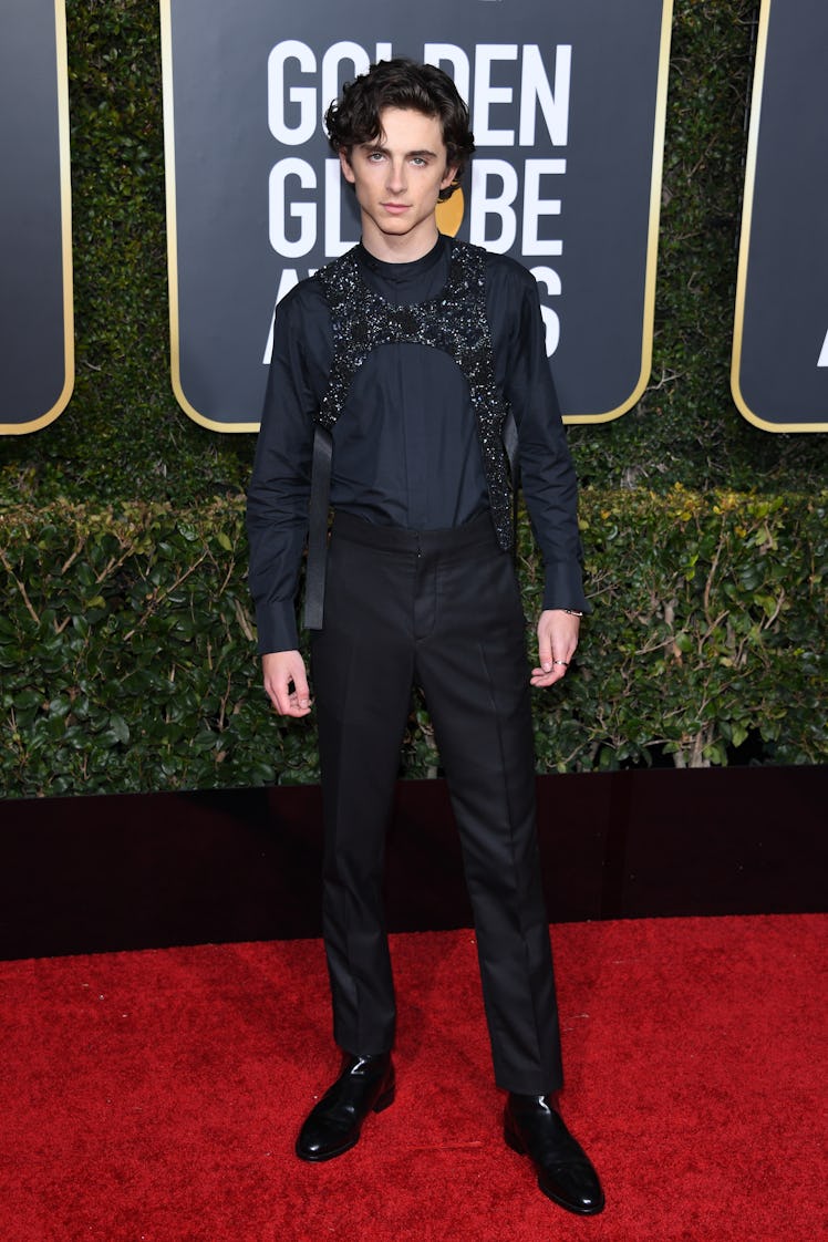 Timothée Chalamet style evolution:  Timothée Chalamet attends the 76th Annual Golden Globe Awards at...