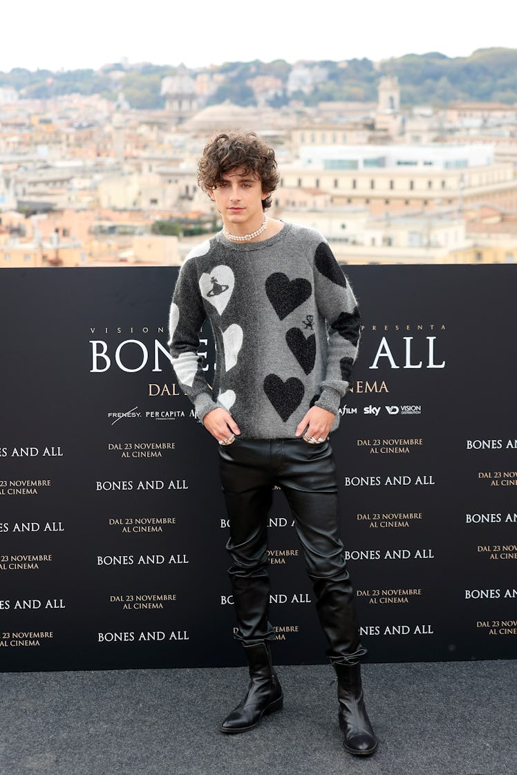 Timothée Chalamet style evolution: Timothée Chalamet attends the "Bones And All" photocall  at Hotel...