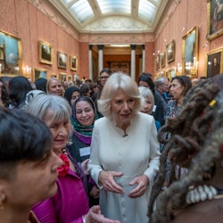 Camilla, Queen Consort attends a reception to raise awareness of violence against women and girls 