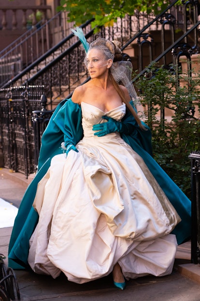 Sarah Jessica Parker wearing Carrie's wedding dress in 'And Just Like That...".