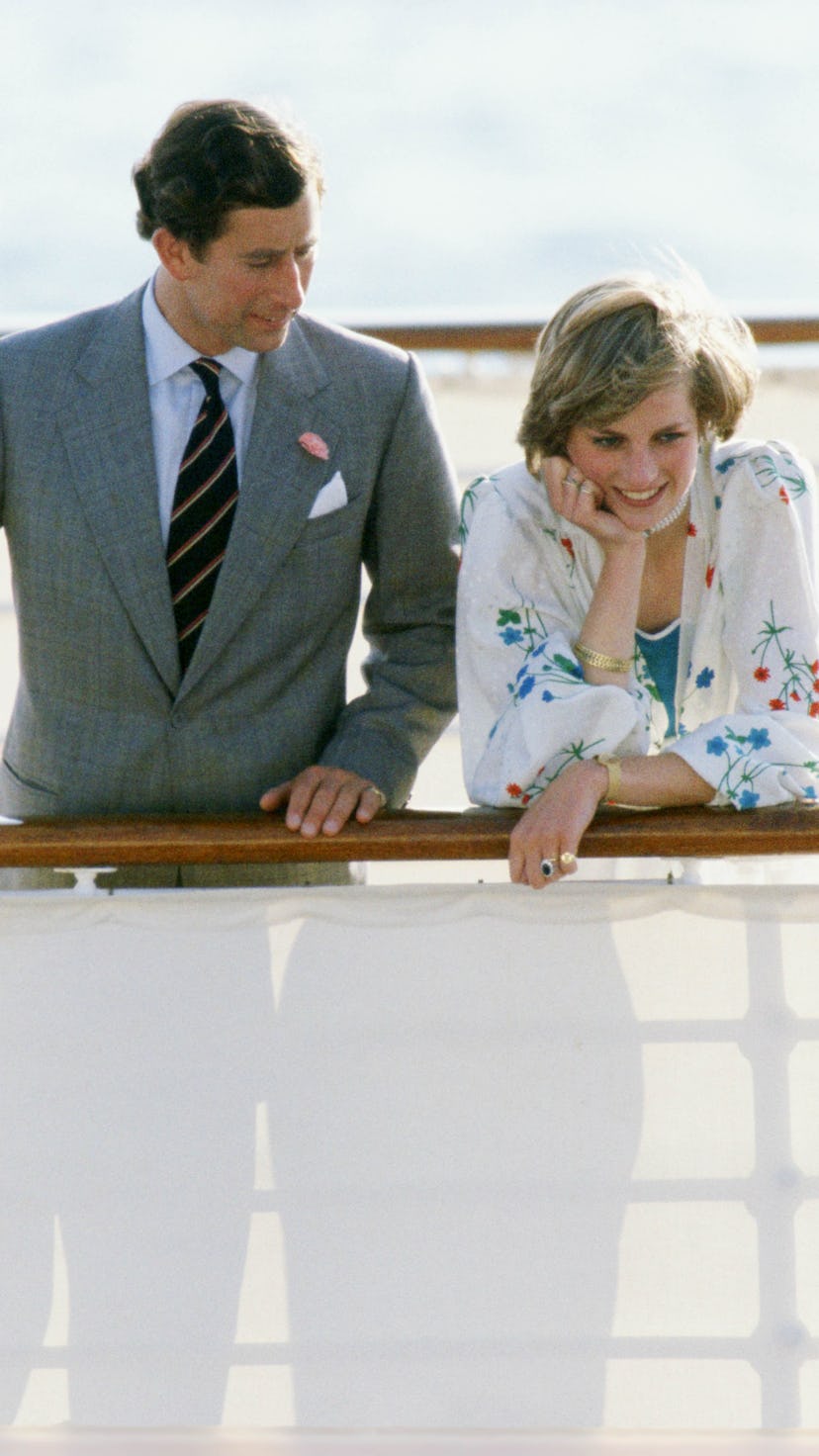 GIBRALTAR - AUGUST 01:  Prince Charles, Prince of Wales with Diana, Princess of Wales on the Royal Y...