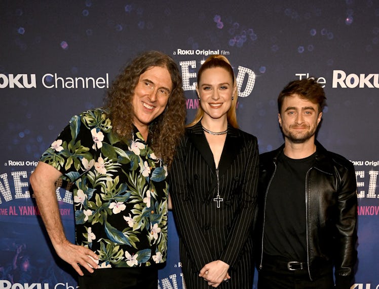 BROOKLYN, NEW YORK - NOVEMBER 01: (L-R) Weird Al Yankovic, Evan Rachel Wood and Daniel Radcliffe att...