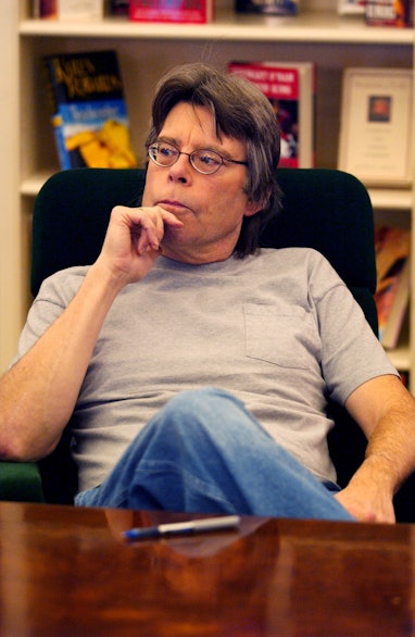 Stephen King and Stewart O'Nan signs copies of their new book "Faithful", New York City. (Photo by B...
