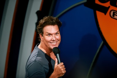 WEST HOLLYWOOD, CALIFORNIA - MAY 06: Dane Cook performs onstage during The Laugh Factory Hosts Grand...