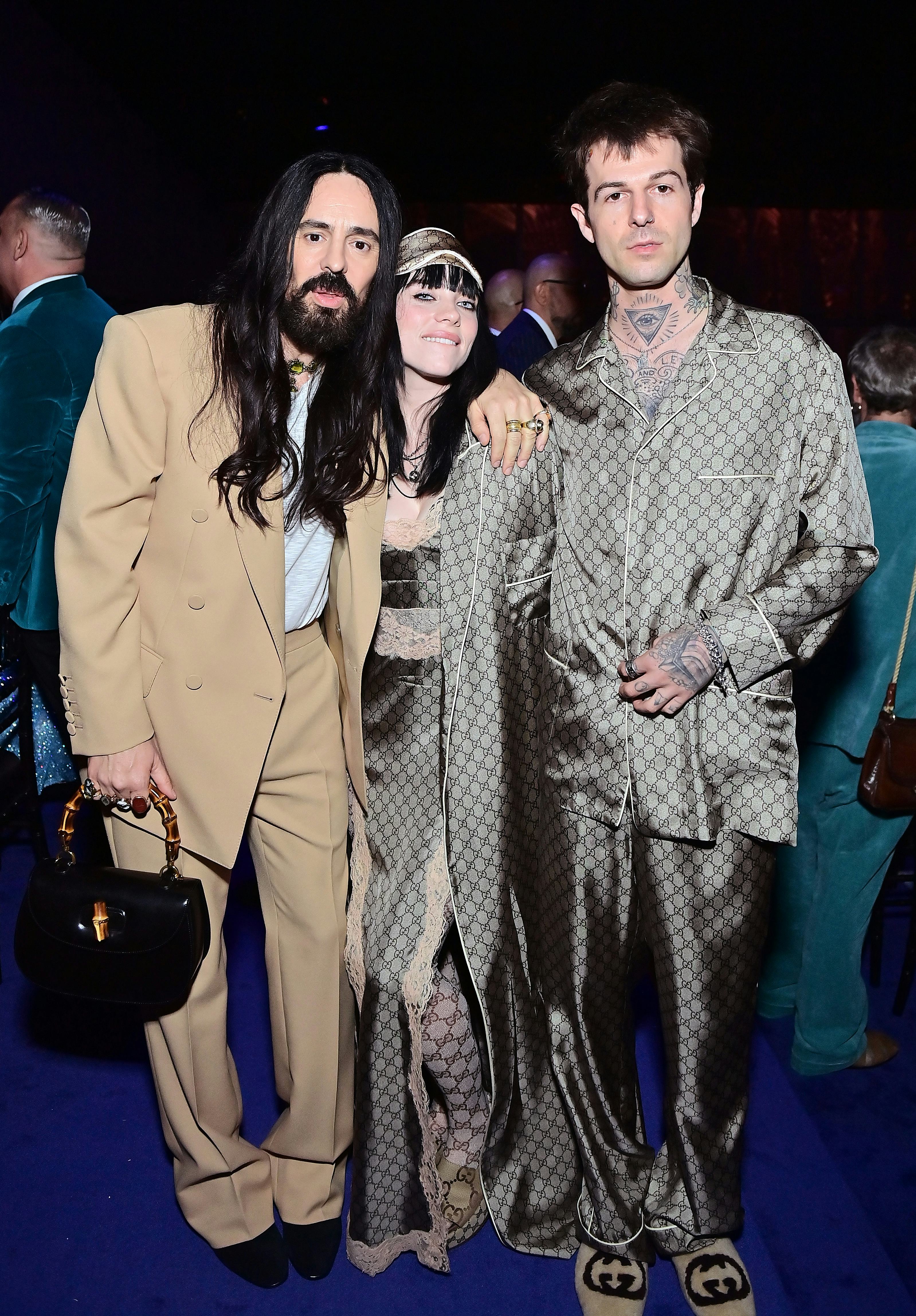 Gucci Creative Director Alessandro Michele, Billie Eilish, and Jesse Rutherford, all wearing Gucci, ...