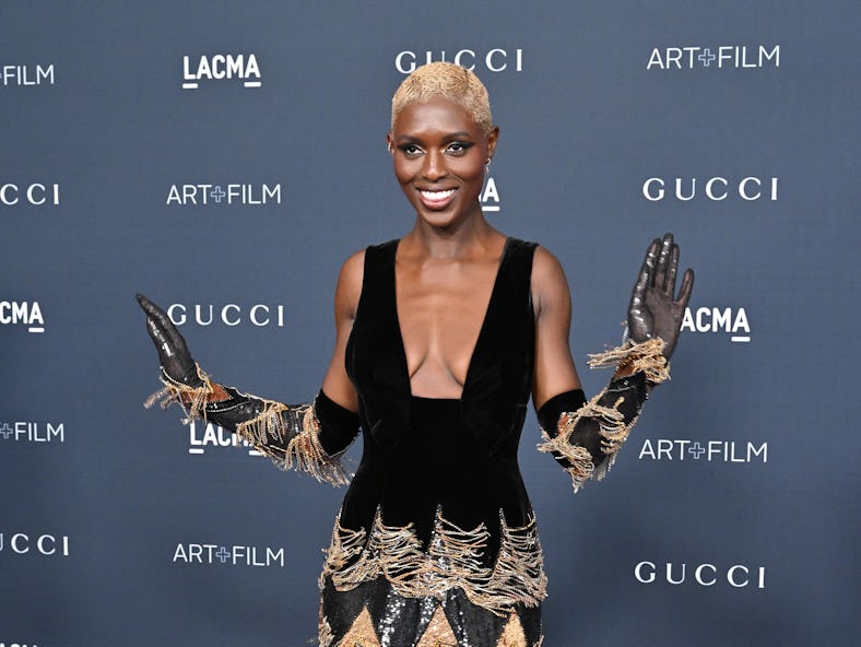 Jodie Turner-Smith, wearing opera gloves, attends the 11th Annual LACMA Art + Film Gala at Los Angel...