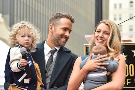 Actors Ryan Reynolds and Blake Lively with daughters James Reynolds and Ines Reynolds.