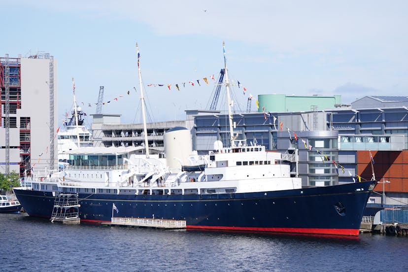 Royal Yacht Britannia which is moored up alongside HMS Albion in Edinburgh. Picture date: Friday Jun…