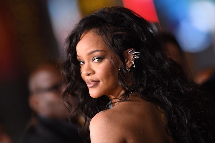 TOPSHOT - Barbadian singer Rihanna arrives for the world premiere of Marvel Studios' "Black Panther:...