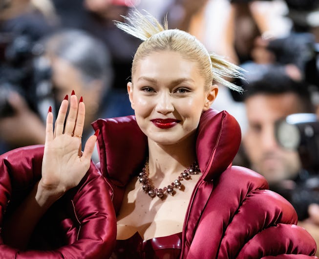 NEW YORK, NEW YORK - MAY 02: Model Gigi Hadid arrives to The 2022 Met Gala Celebrating "In America: ...