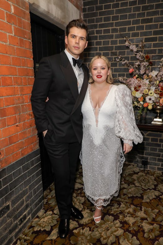 Luke Newton and Nicola Coughlan attend the Netflix BAFTA 2022 party.