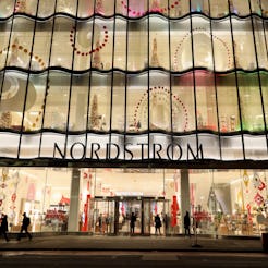 NEW YORK, NEW YORK - DECEMBER 03: A view of the exterior of the store as Nordstrom celebrates a lege...