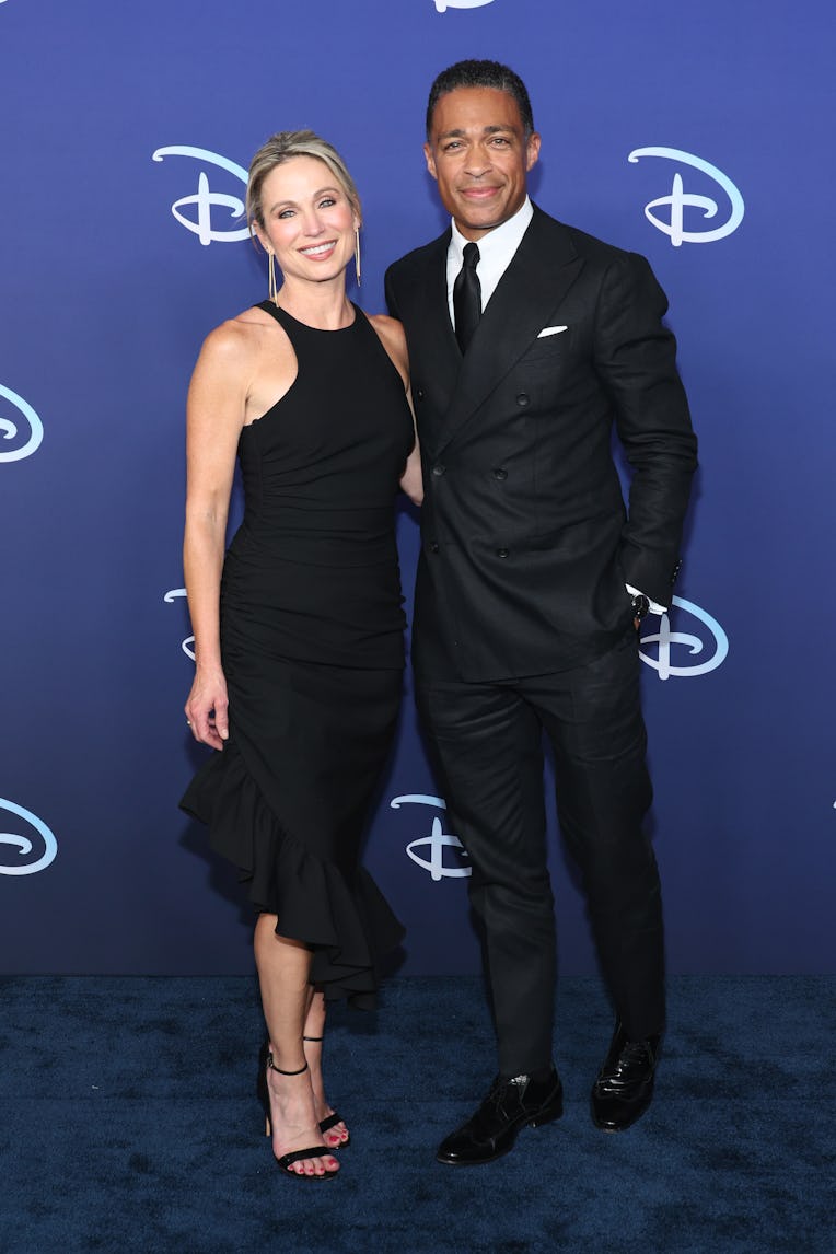 NEW YORK, NEW YORK - MAY 17: Amy Robach and TJ Holmes attend the 2022 ABC Disney Upfront at Basketba...