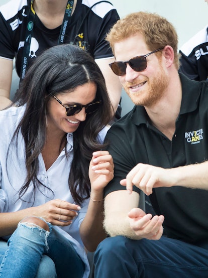 Prince Harry and Meghan Markle watch Wheelchair Tennis at the 2017 Invictus Games in Toronto, Canada...