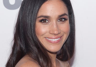 Young Meghan Markle with straight hair