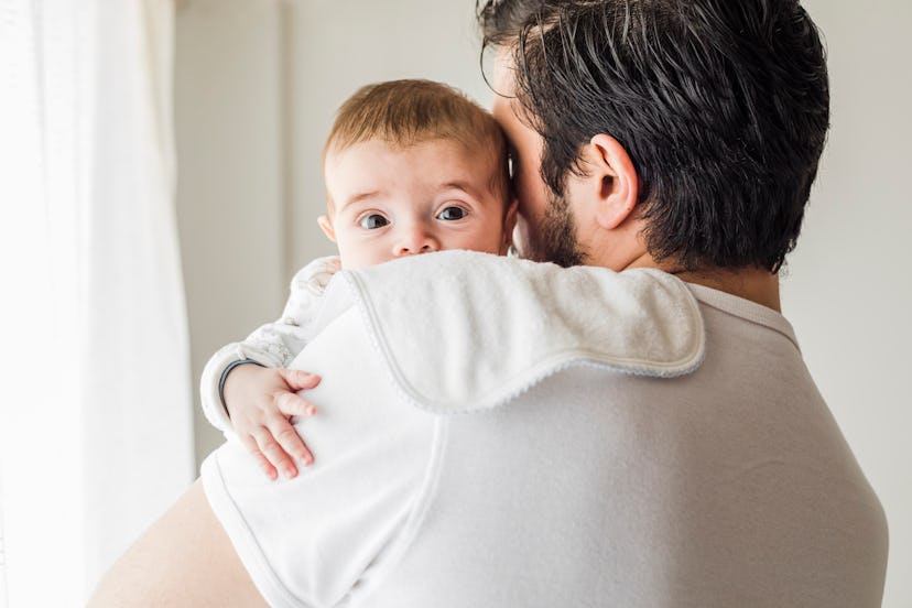 Father burping his baby in bedroom, after being breastfed. can you burp a baby too hard?