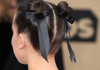 Millie Bobby Brown buns hair ribbons at the 24th Annual Screen Actors-Guild Awards at The Shrine Aud...