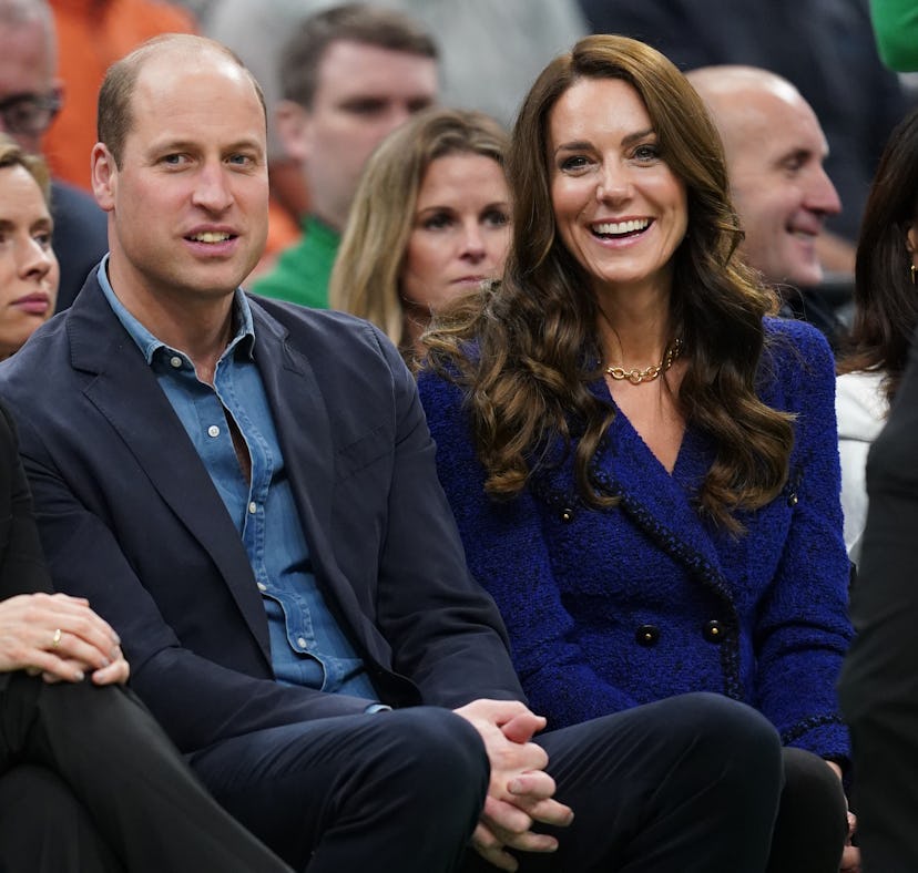 On the first day of their trip to Boston, Prince William and Kate Middleton attended the Boston Celt...