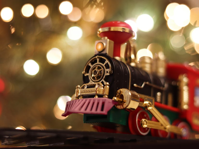 Photo of toy train, sending your elf off on the polar express to get rid of them forever
