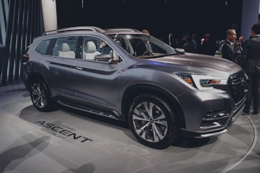 NEW YORK, NY - APRIL 12: The Subaru Ascent concept sport utility vehicle is displayed at the New Yor...