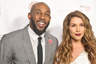 Stephen "tWitch" Boss (L) has died at 40. Here, he and his wife Allison Holker attend the 7th Annual...
