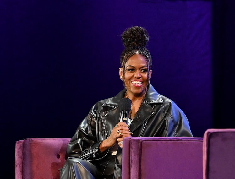ATLANTA, GEORGIA - DECEMBER 02: Former First Lady Michelle Obama speaks onstage during the Michelle ...