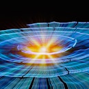 Energy glows in the center of a magnetic containment field in this illustration of fusion, energy ge...