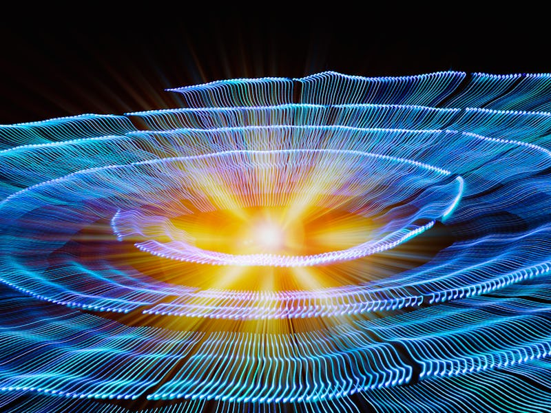 Energy glows in the center of a magnetic containment field in this illustration of fusion, energy ge...