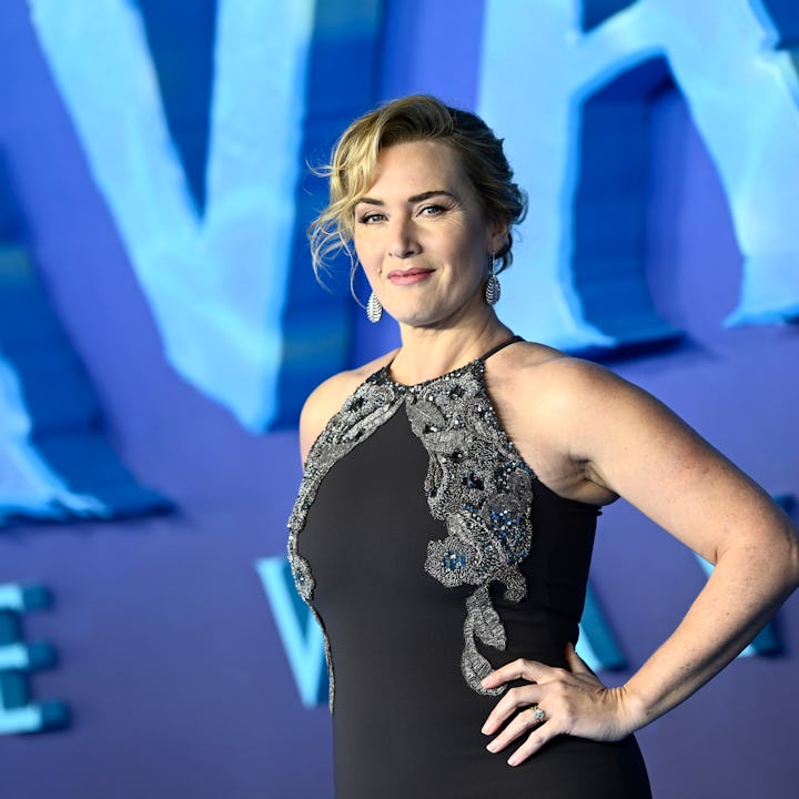 Kate Winslet is a champion of women in their 40s. Here, she attends the world premiere of James Came...