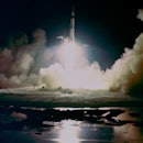 Liftoff of the Apollo 17 Saturn V Moon Rocket from Pad A, Launch Complex 39, Kennedy Space Center, F...