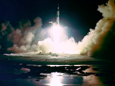 Liftoff of the Apollo 17 Saturn V Moon Rocket from Pad A, Launch Complex 39, Kennedy Space Center, F...