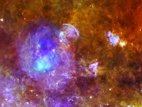 Example of pulsar called PSR B1853+01. It is the bright point to the top left in supernova remnant c...
