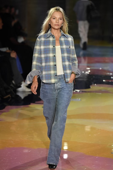 Kate Moss walks the runway during the Bottega Veneta 