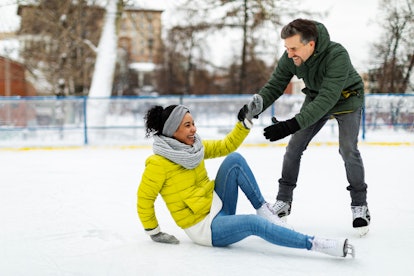 Ice skating is a cute holiday date idea.