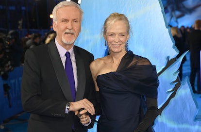 LONDON, ENGLAND - DECEMBER 06: James Cameron and Suzy Amis Cameron attend the "Avatar: The Way of Wa...