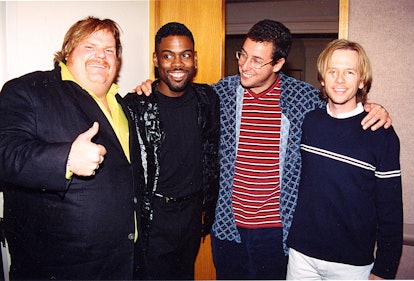 克里斯·法利、克里斯·洛克、亚当·桑德勒和大卫·斯佩德(图片来源:Jeff Kravitz/FilmMagic, Inc)